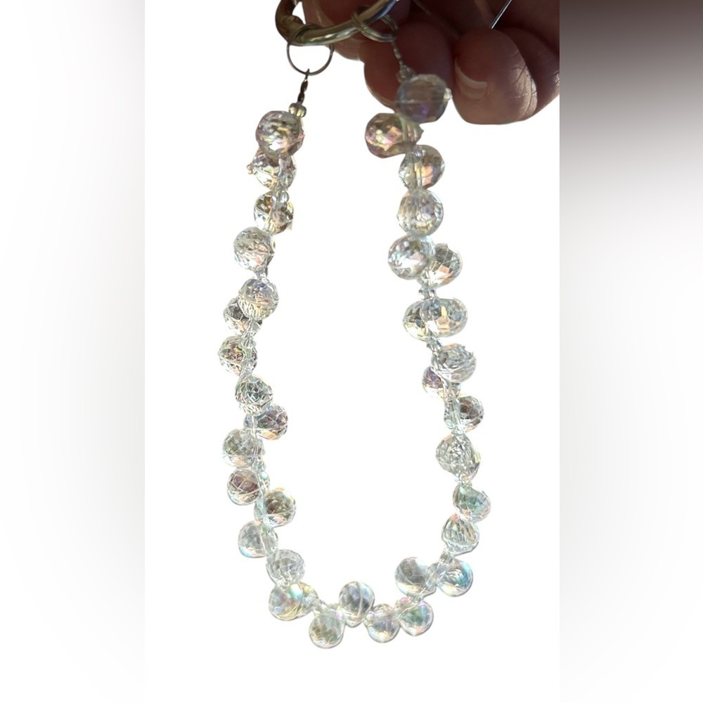 Clear Beaded Phone Charm W/ Tab